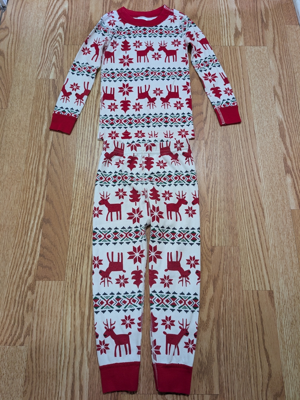 Hanna Andersson Dear Deer Long John Pajamas Set 100 4T